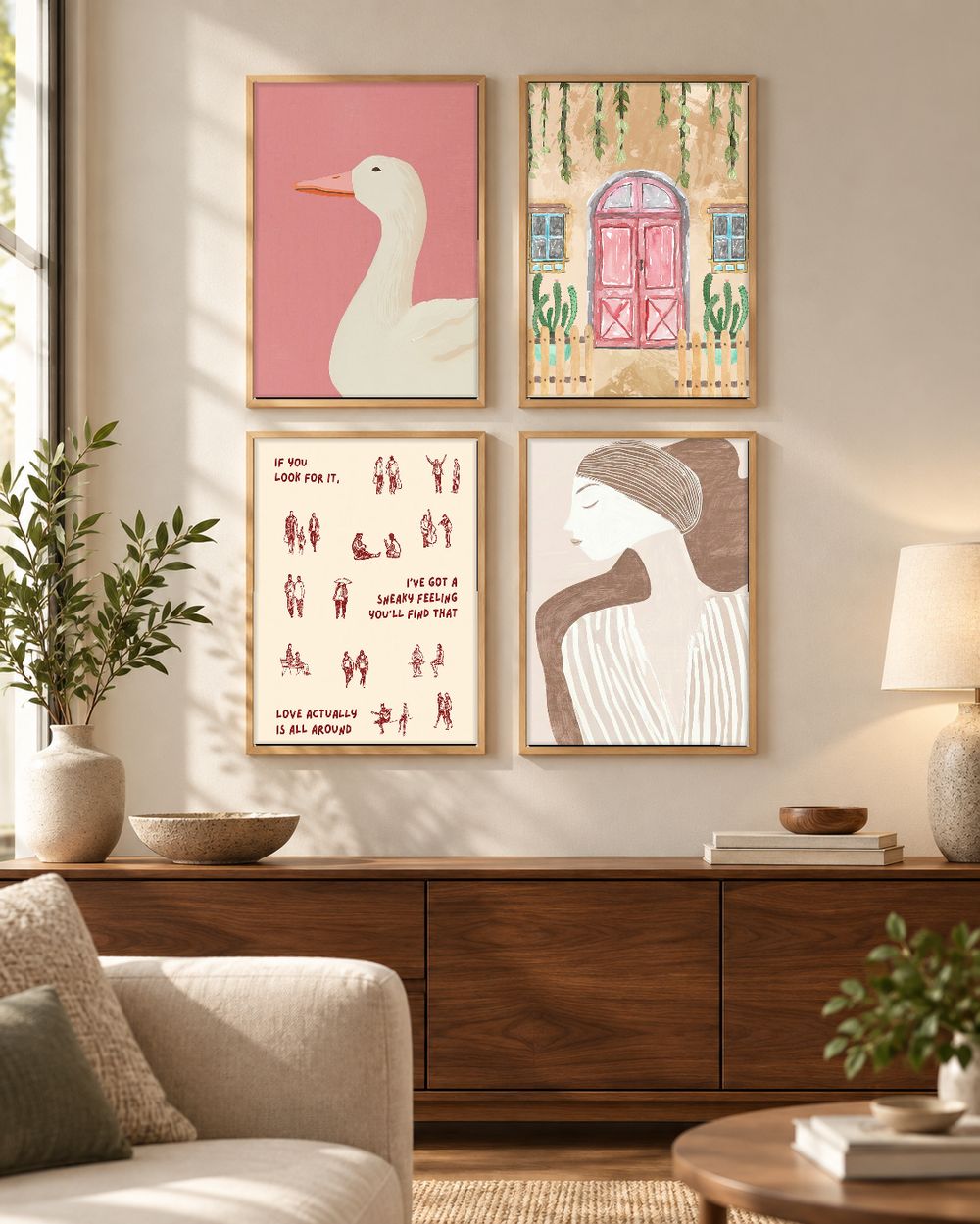Set de 4 cuadros decorativos que combinan