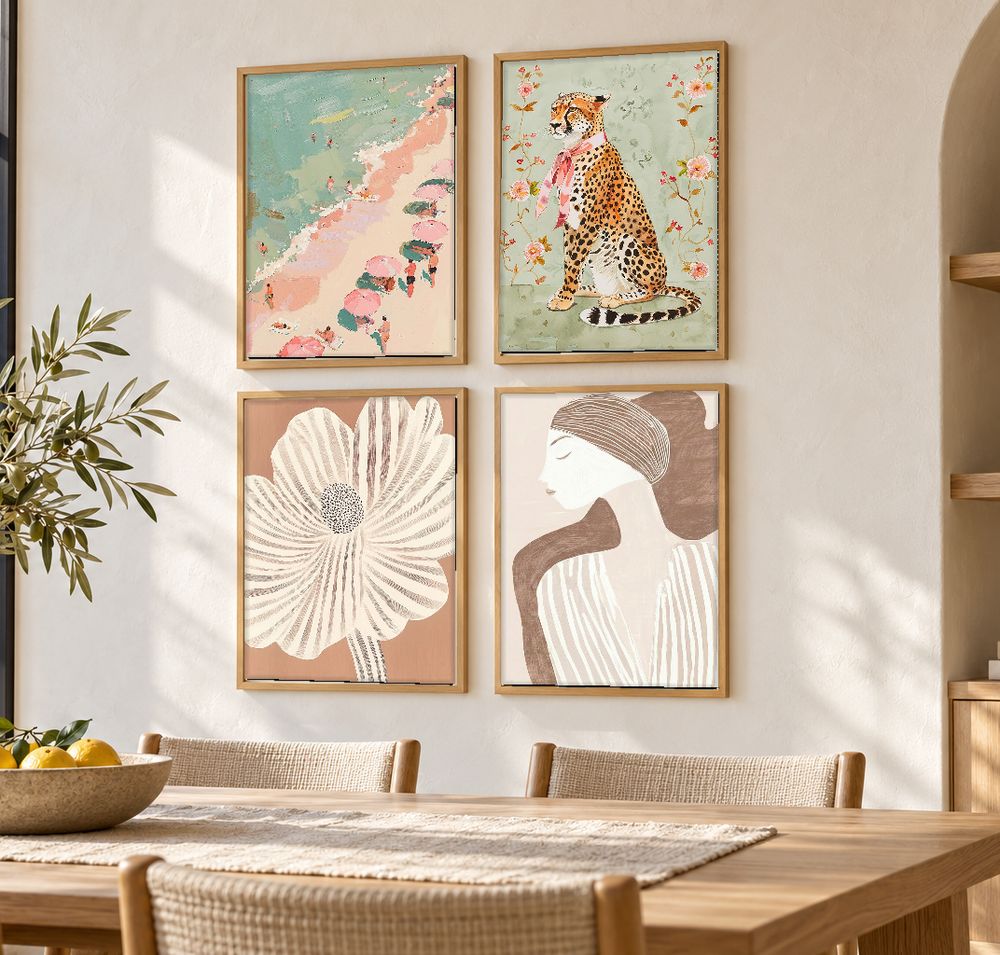Set de 4 cuadros decorativos que combinan