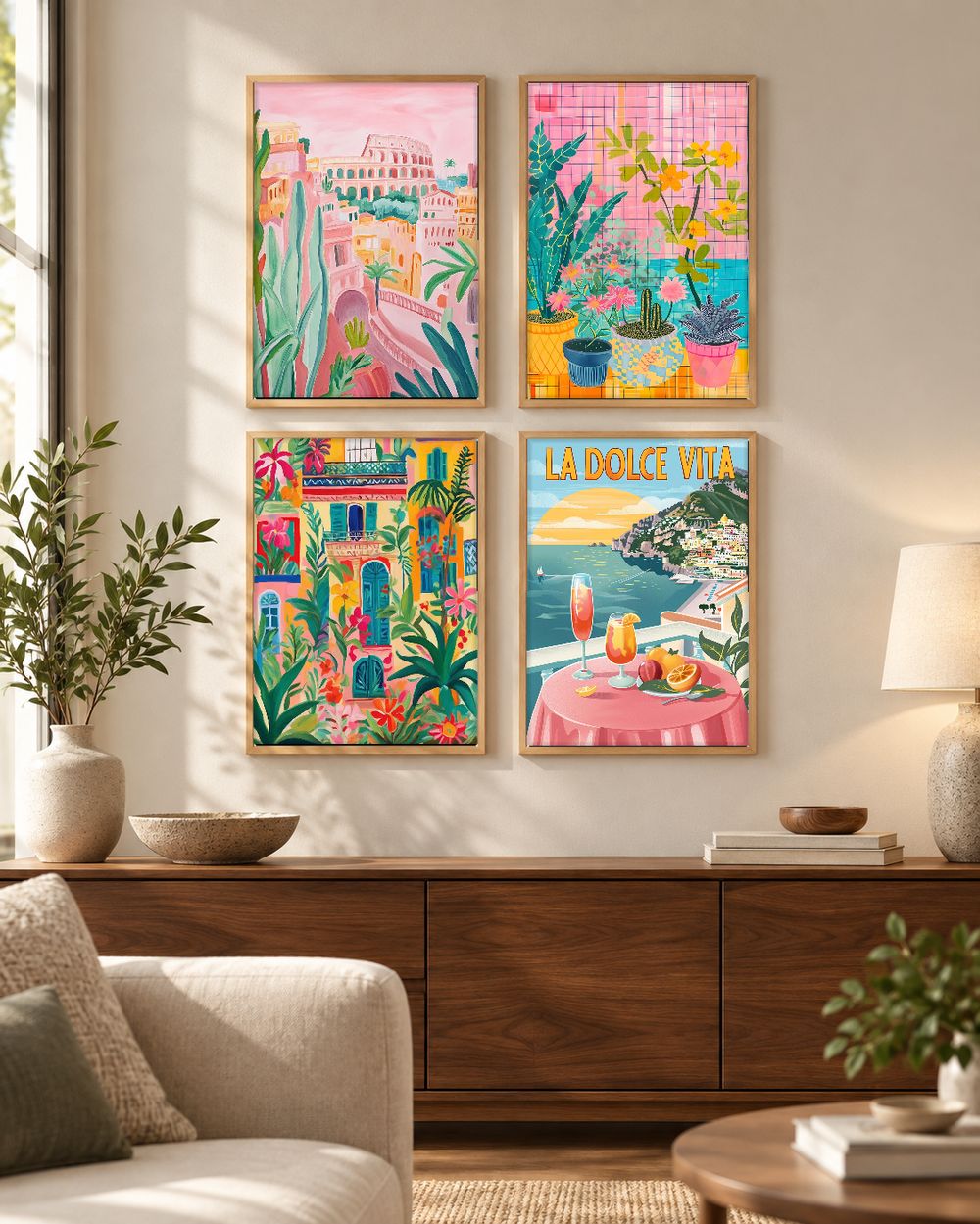 Set de 4 cuadros decorativos que combinan