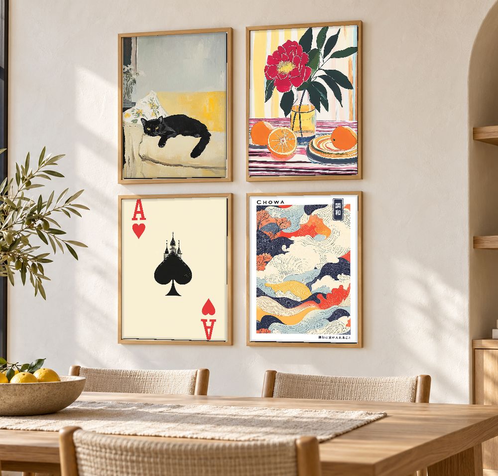 Set de 4 cuadros decorativos que combinan