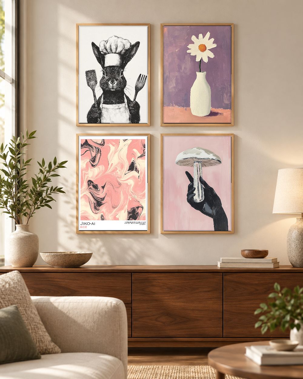 Set de 4 cuadros decorativos que combinan