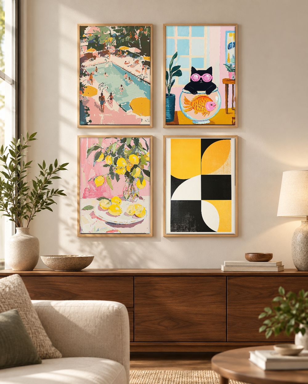 Set de 4 cuadros decorativos que combinan