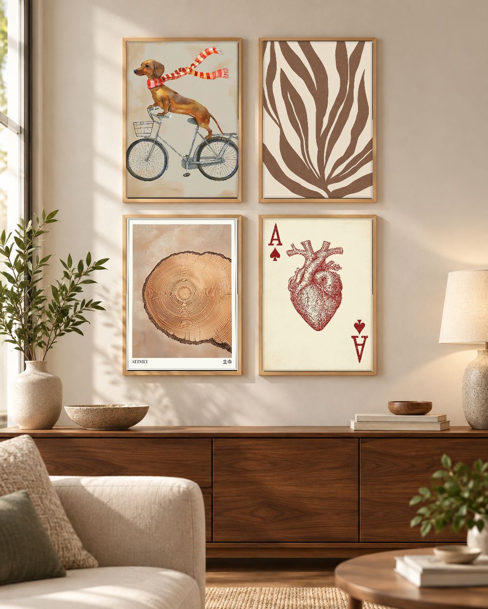 Set de 4 cuadros decorativos que combinan