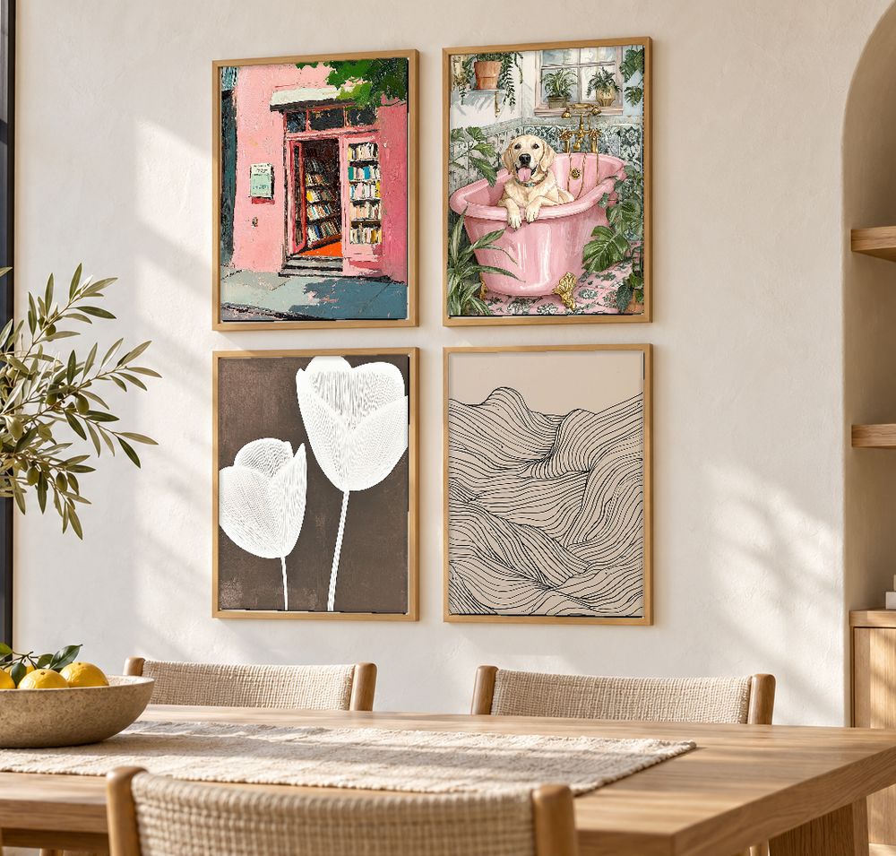 Set de 4 cuadros decorativos que combinan