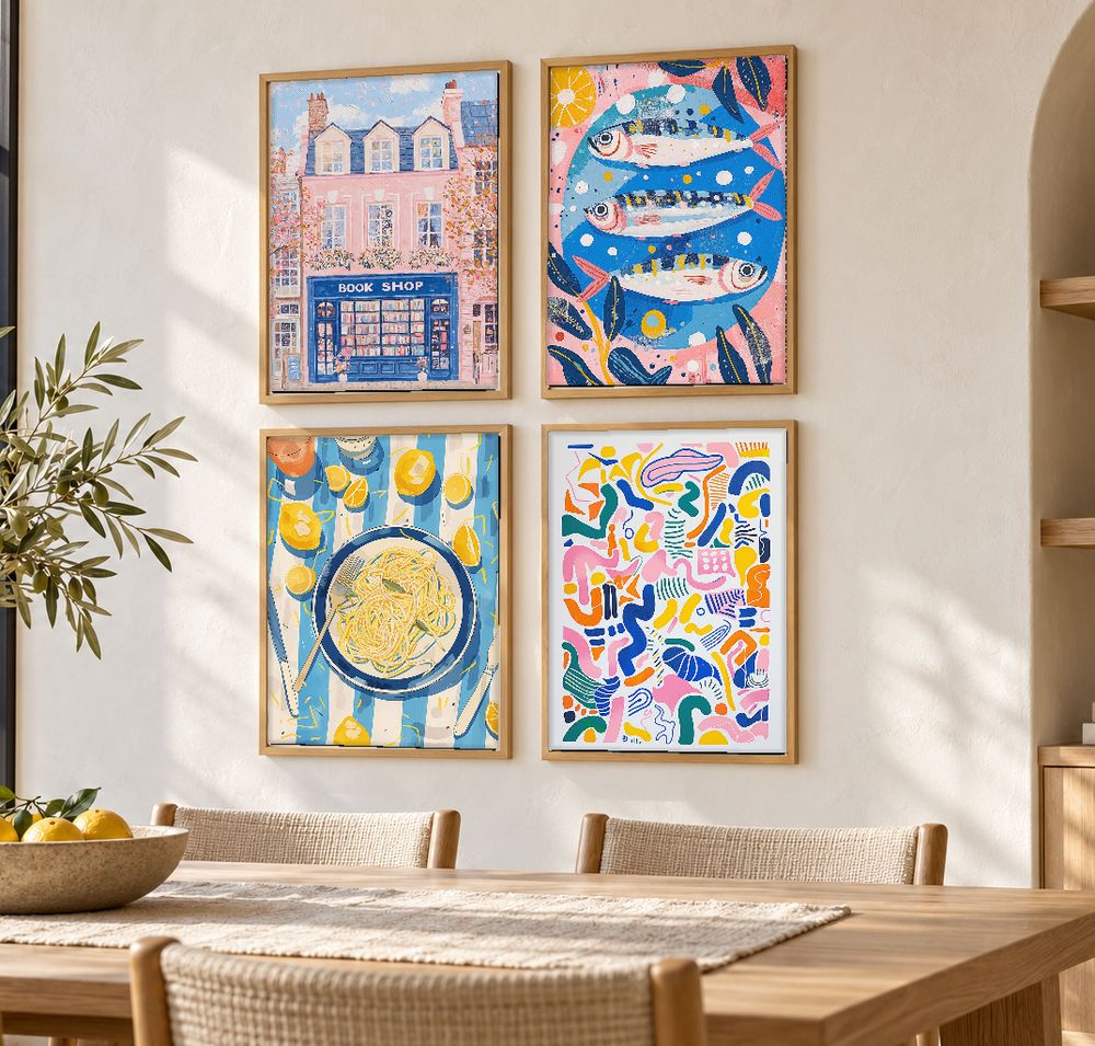 Set de 4 cuadros decorativos que combinan