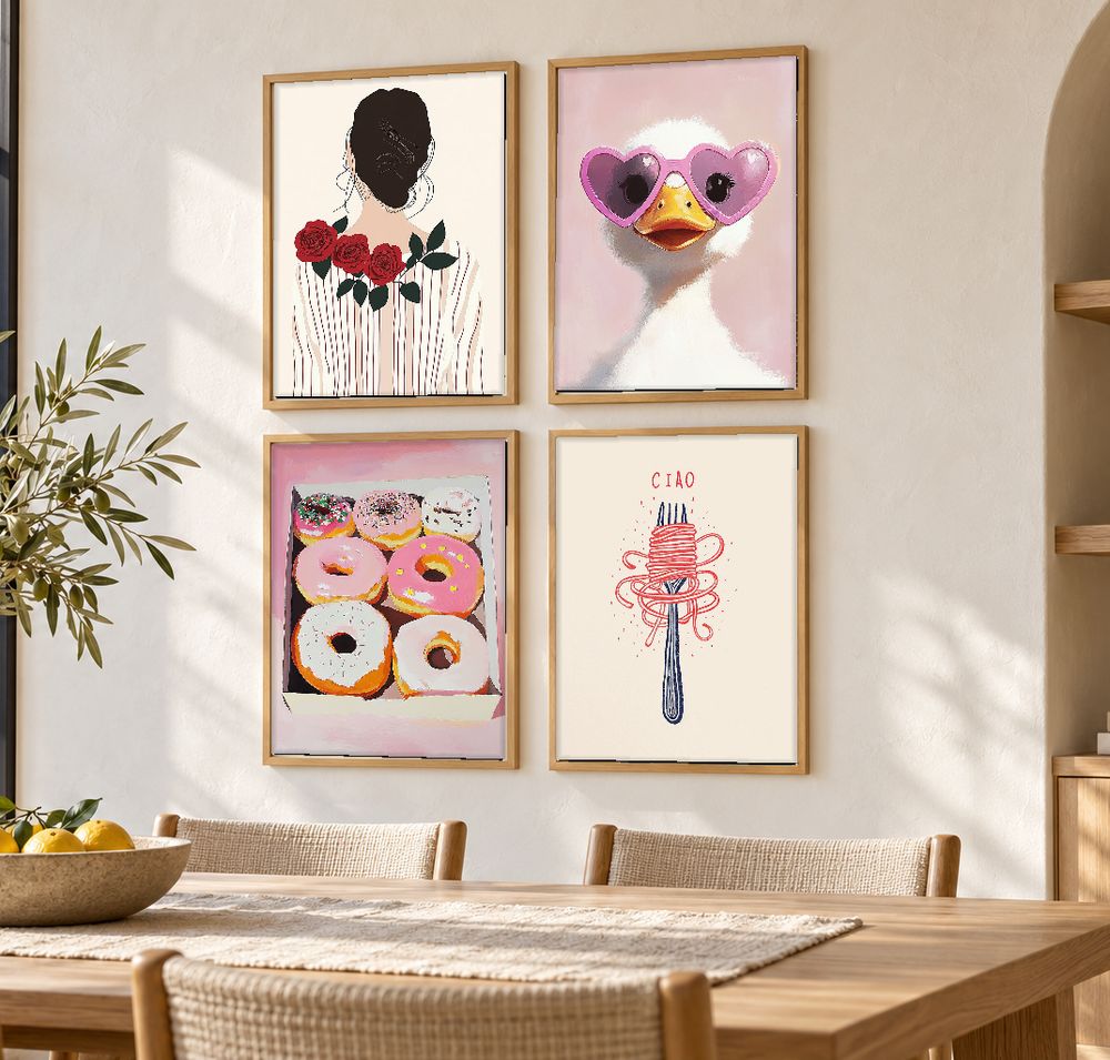 Set de 4 cuadros decorativos que combinan