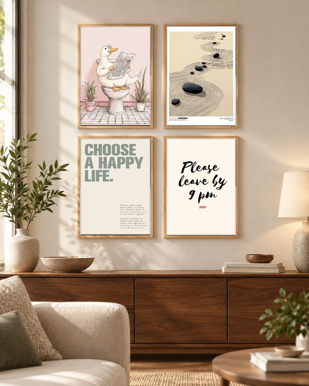 Set de 4 cuadros decorativos que combinan