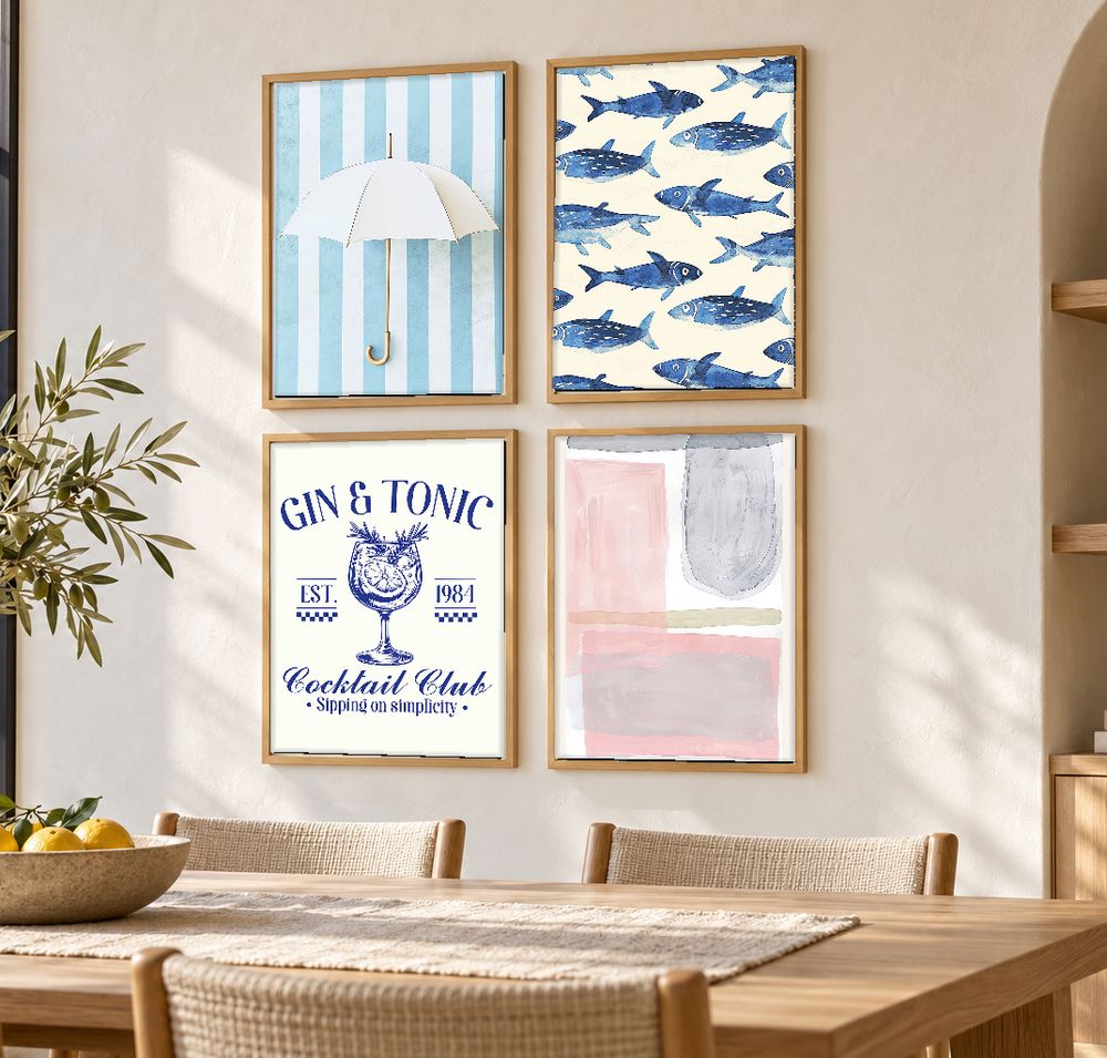 Set de 4 cuadros decorativos que combinan