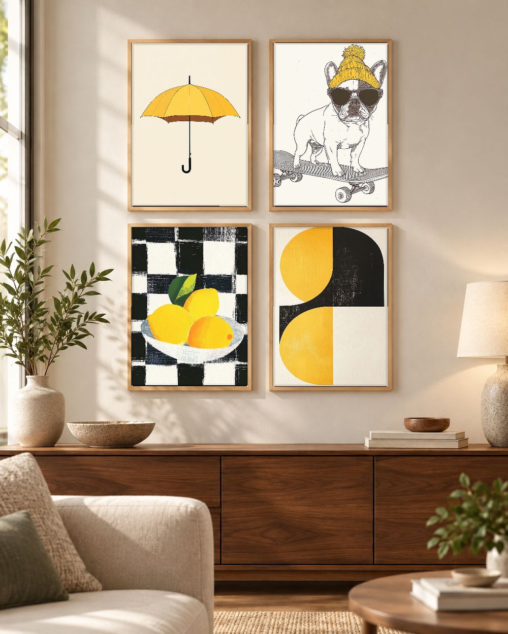 Set de 4 cuadros decorativos que combinan