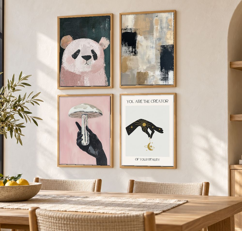 Set de 4 cuadros decorativos que combinan