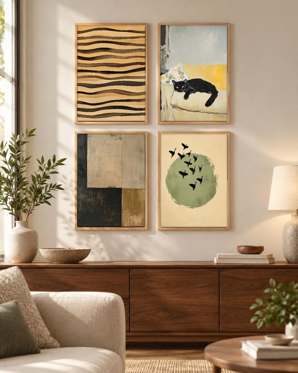Set de 4 cuadros decorativos que combinan
