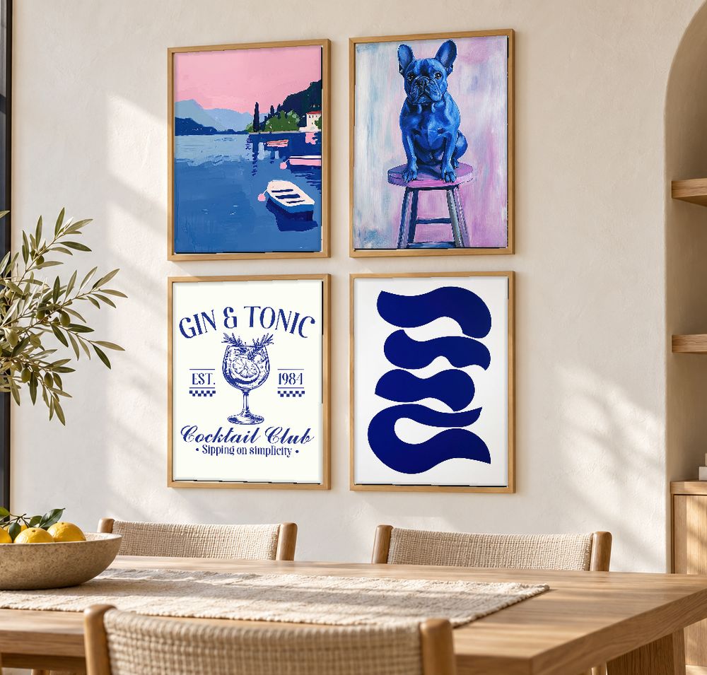 Set de 4 cuadros decorativos que combinan
