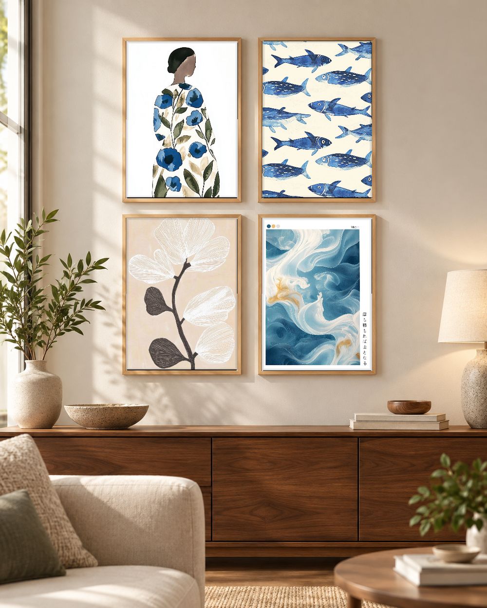 Set de 4 cuadros decorativos que combinan