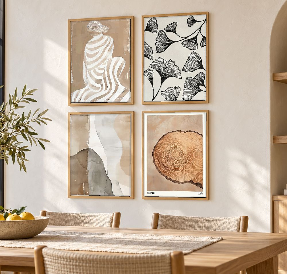 Set de 4 cuadros decorativos que combinan