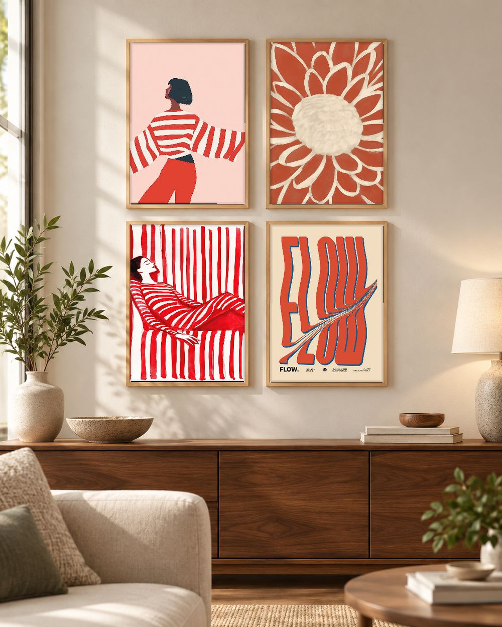 Set de 4 cuadros decorativos que combinan