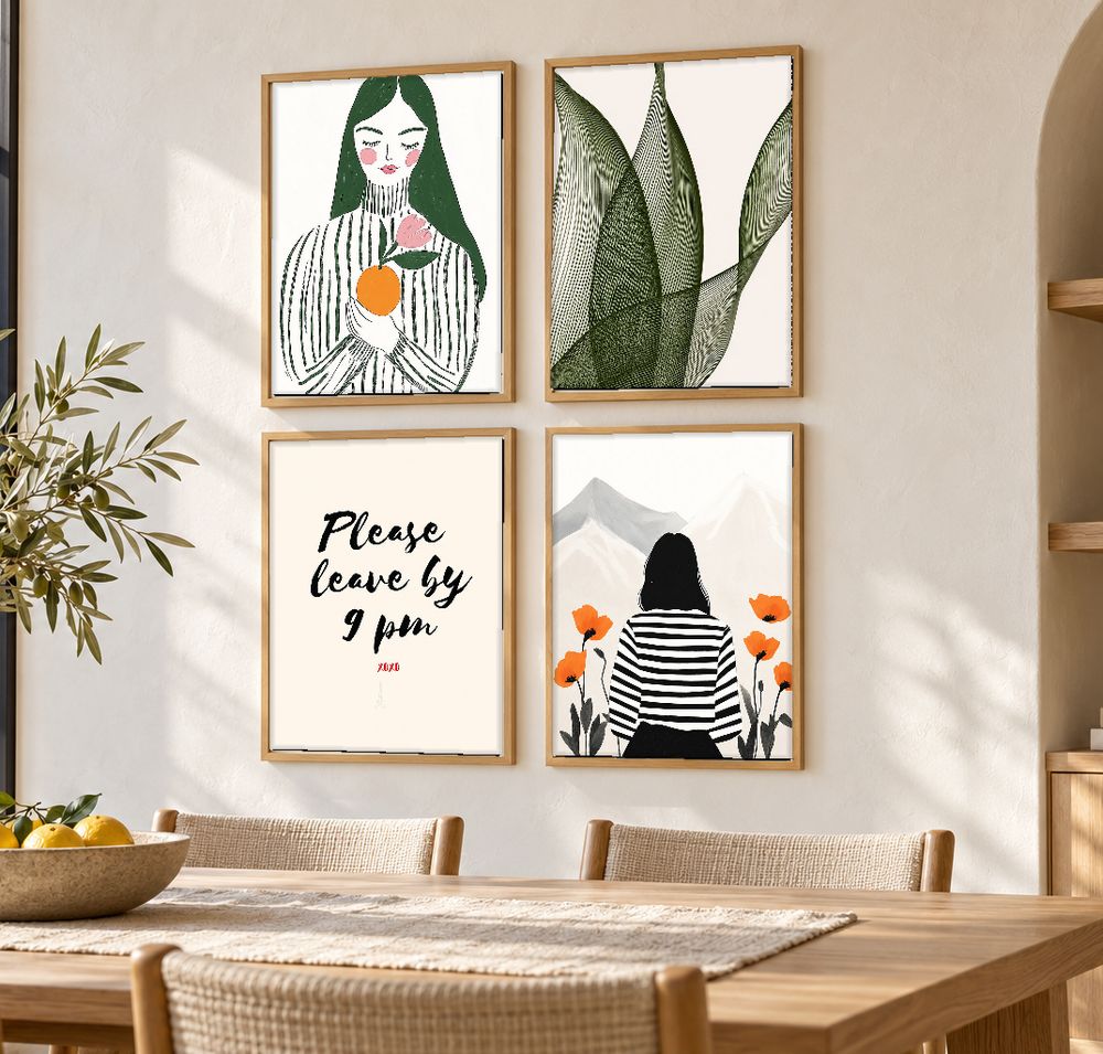 Set de 4 cuadros decorativos que combinan