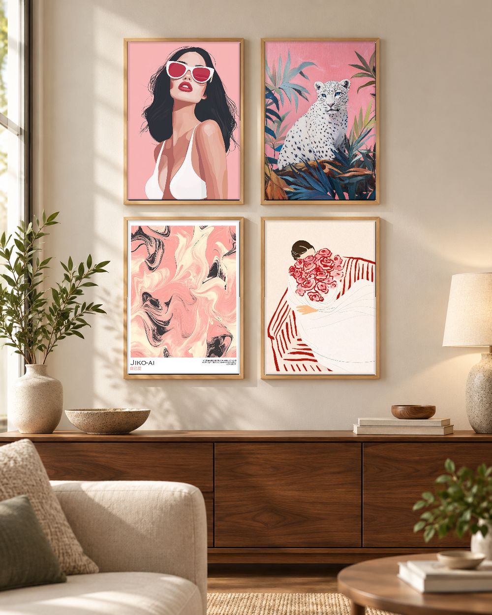 Set de 4 cuadros decorativos que combinan