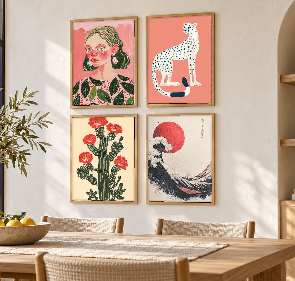 Set de 4 cuadros decorativos que combinan