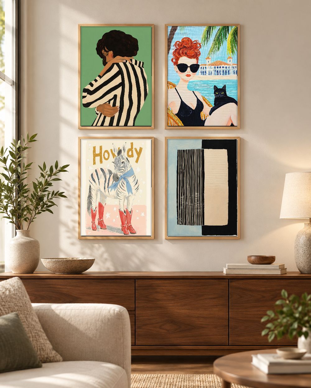 Set de 4 cuadros decorativos que combinan