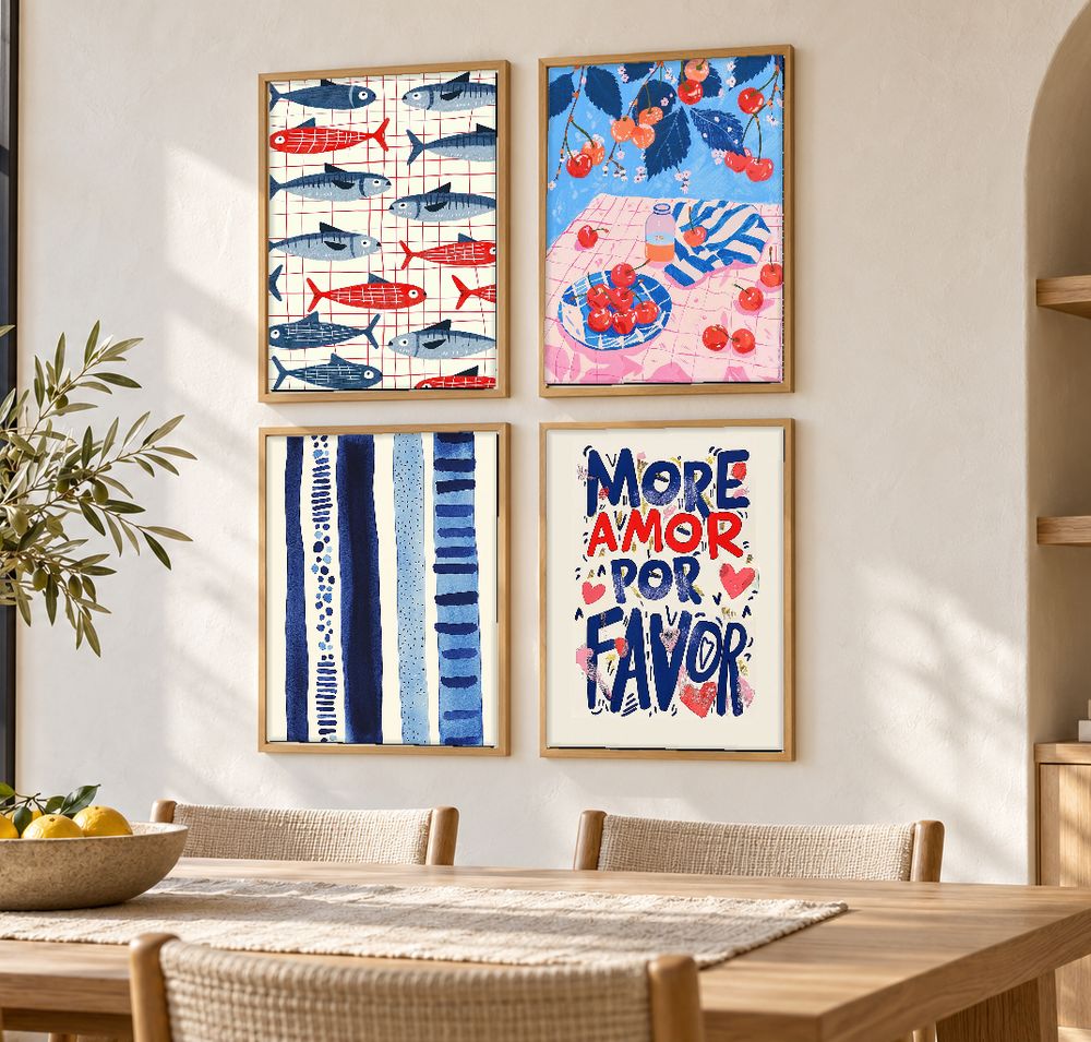 Set de 4 cuadros decorativos que combinan