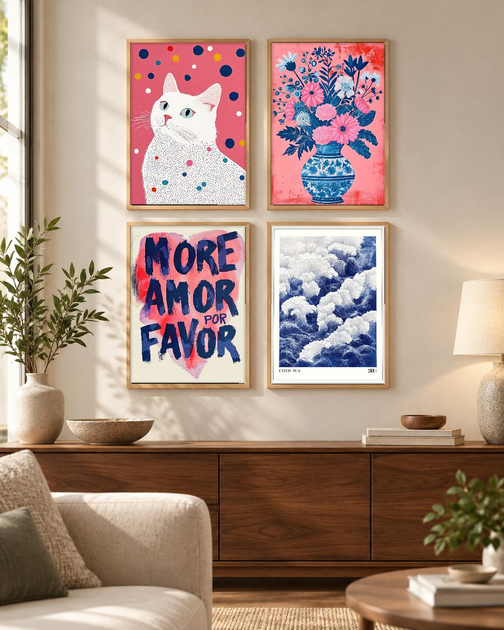 Set de 4 cuadros decorativos que combinan