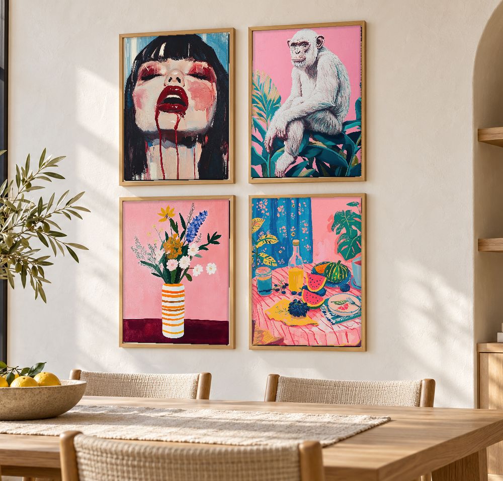 Set de 4 cuadros decorativos que combinan