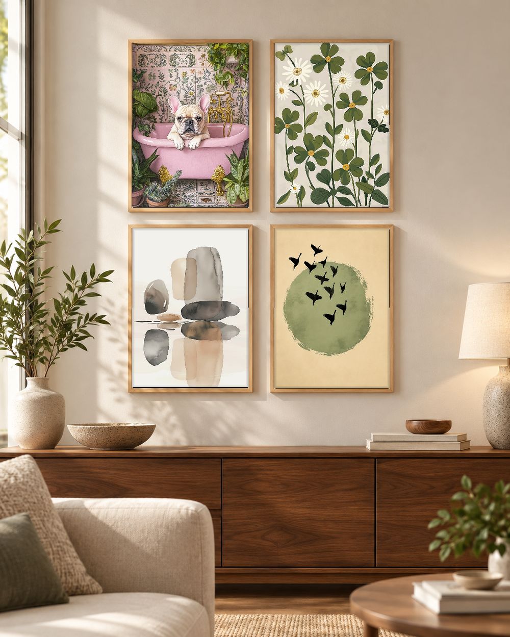 Set de 4 cuadros decorativos que combinan