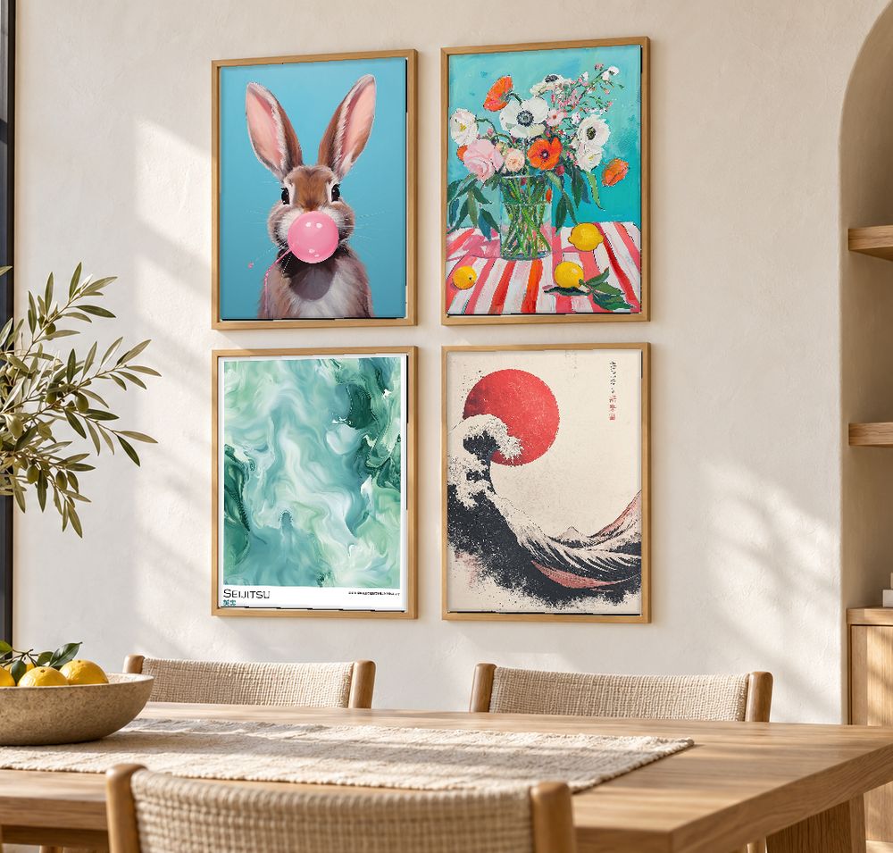 Set de 4 cuadros decorativos que combinan