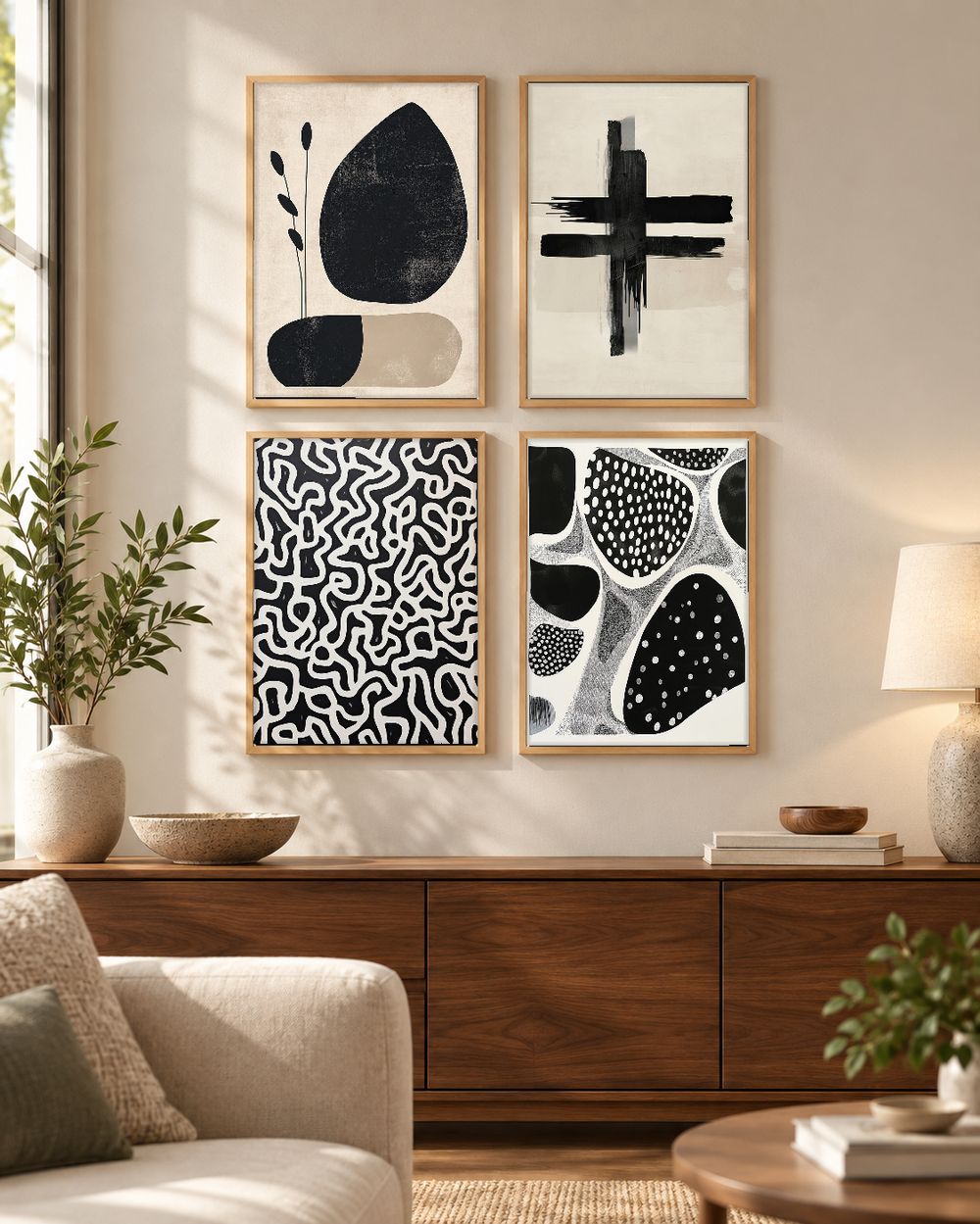 Set de 4 cuadros decorativos que combinan