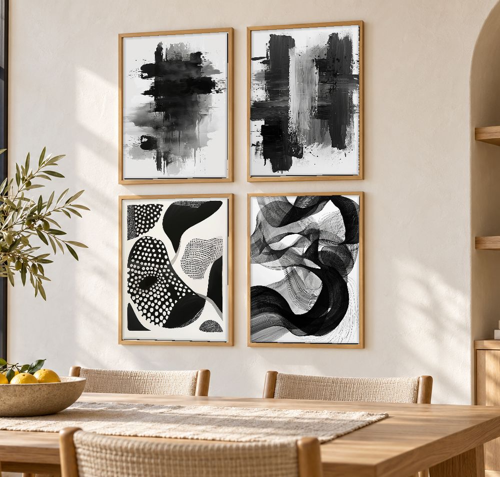 Set de 4 cuadros decorativos que combinan