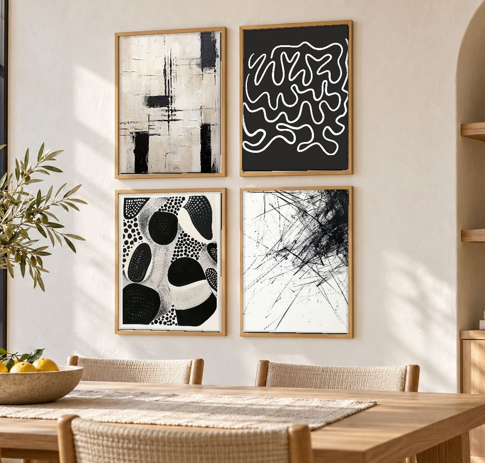 Set de 4 cuadros decorativos que combinan