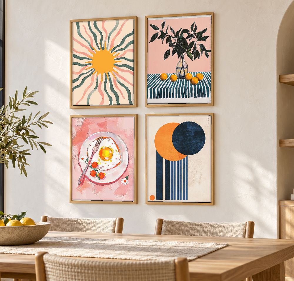 Set de 4 cuadros decorativos que combinan