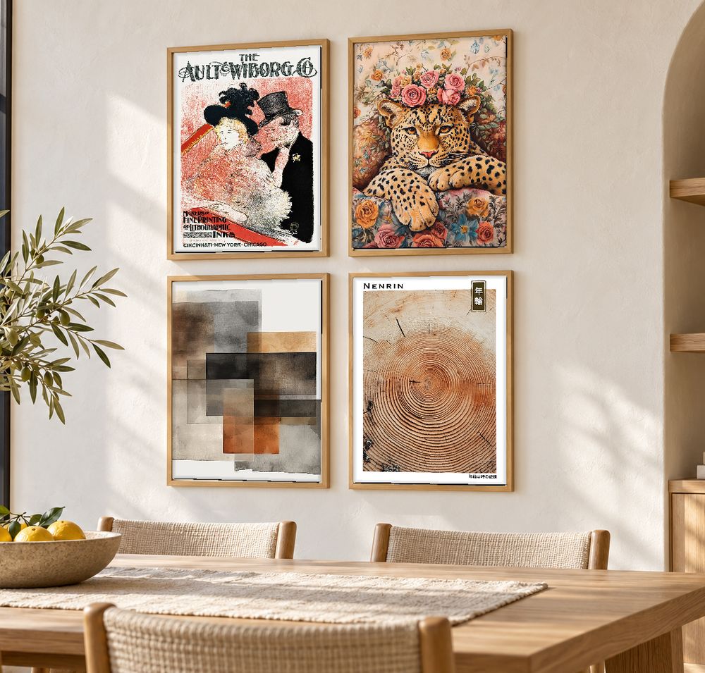 Set de 4 cuadros decorativos que combinan