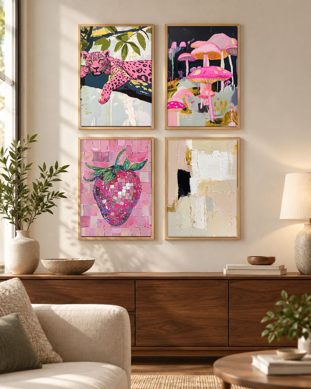 Set de 4 cuadros decorativos que combinan