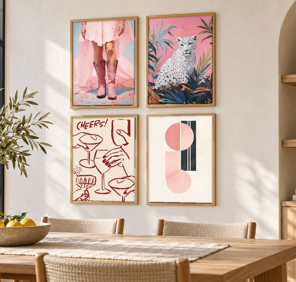 Set de 4 cuadros decorativos que combinan