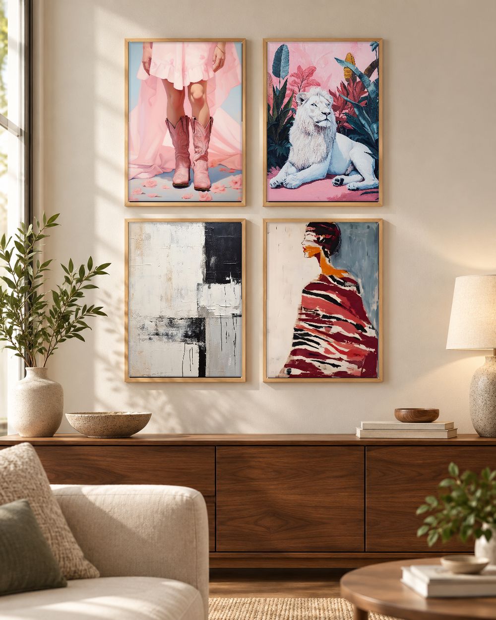 Set de 4 cuadros decorativos que combinan