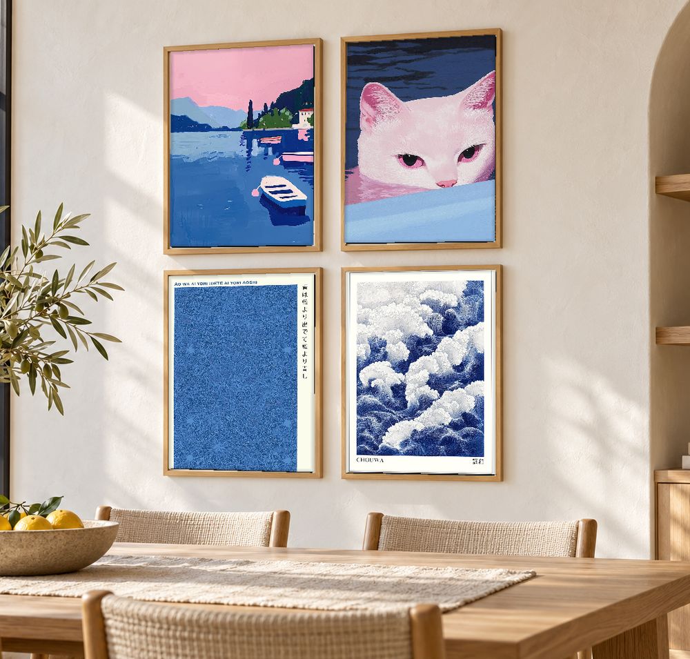 Set de 4 cuadros decorativos que combinan