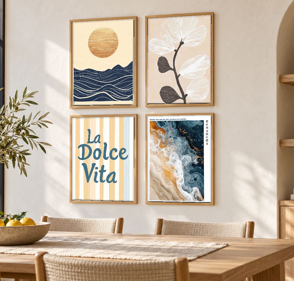 Set de 4 cuadros decorativos que combinan