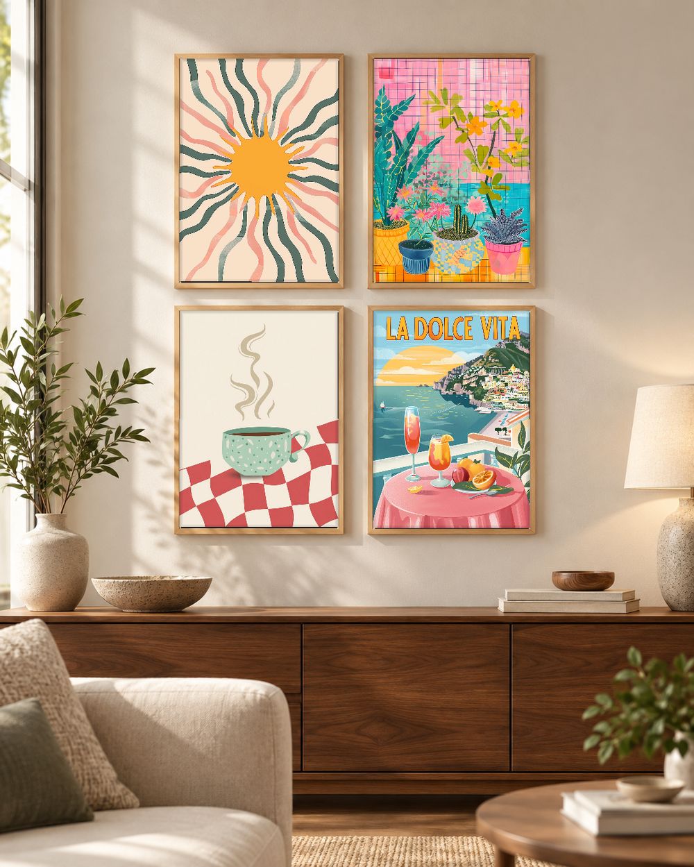 Set de 4 cuadros decorativos que combinan