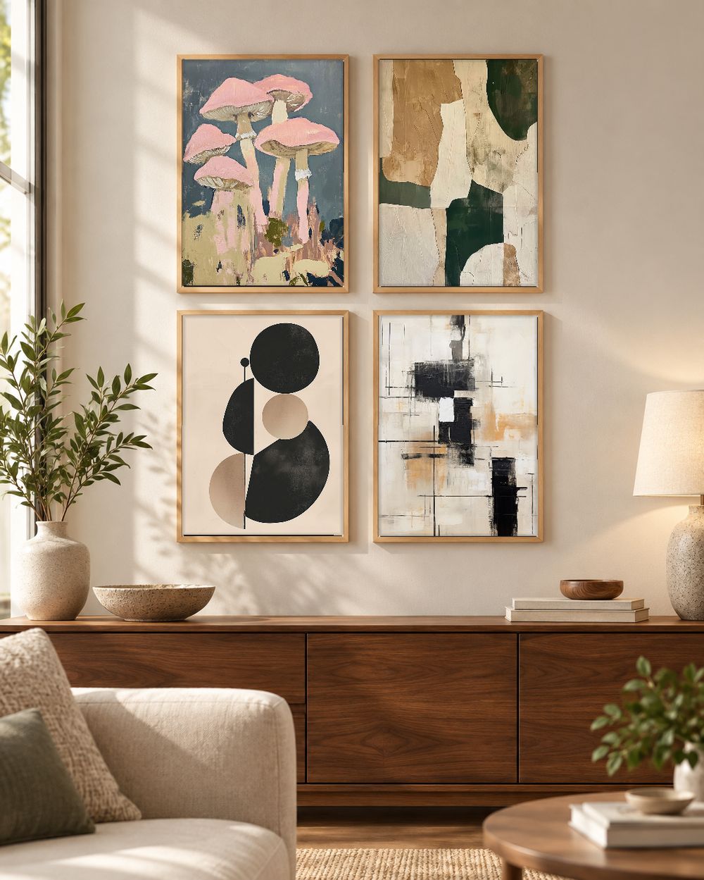 Set de 4 cuadros decorativos que combinan