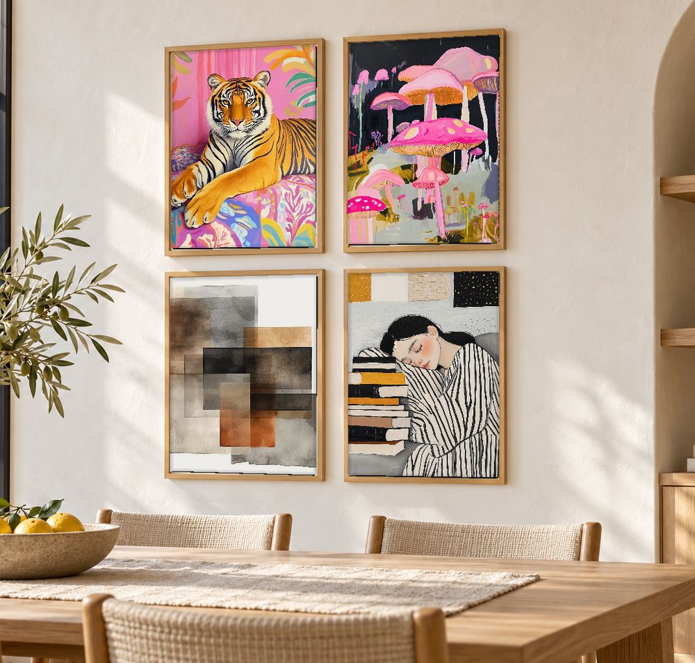 Set de 4 cuadros decorativos que combinan