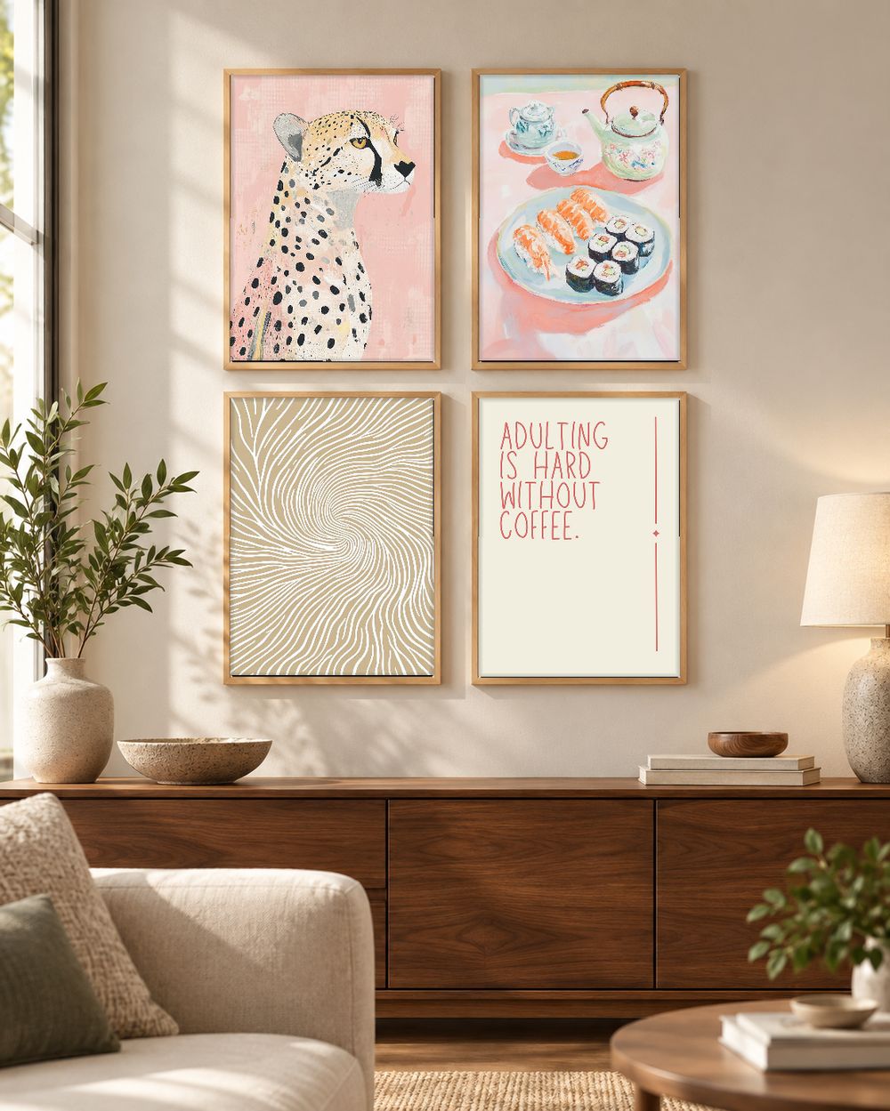 Set de 4 cuadros decorativos que combinan