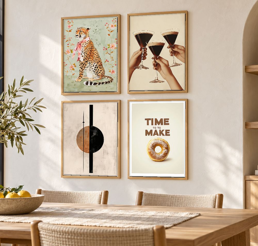 Set de 4 cuadros decorativos que combinan