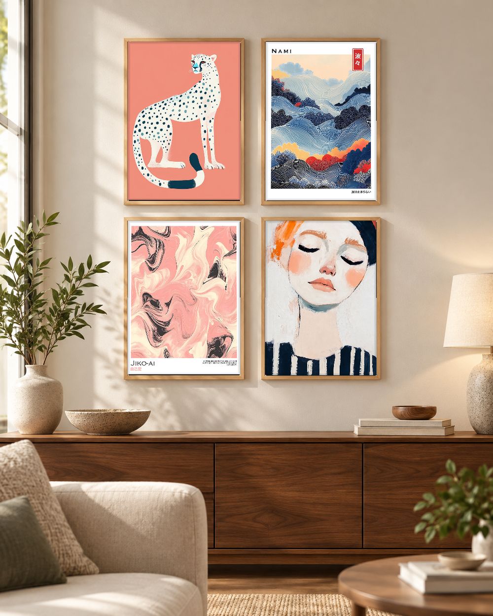Set de 4 cuadros decorativos que combinan