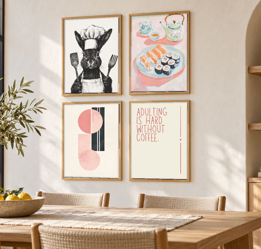 Set de 4 cuadros decorativos que combinan