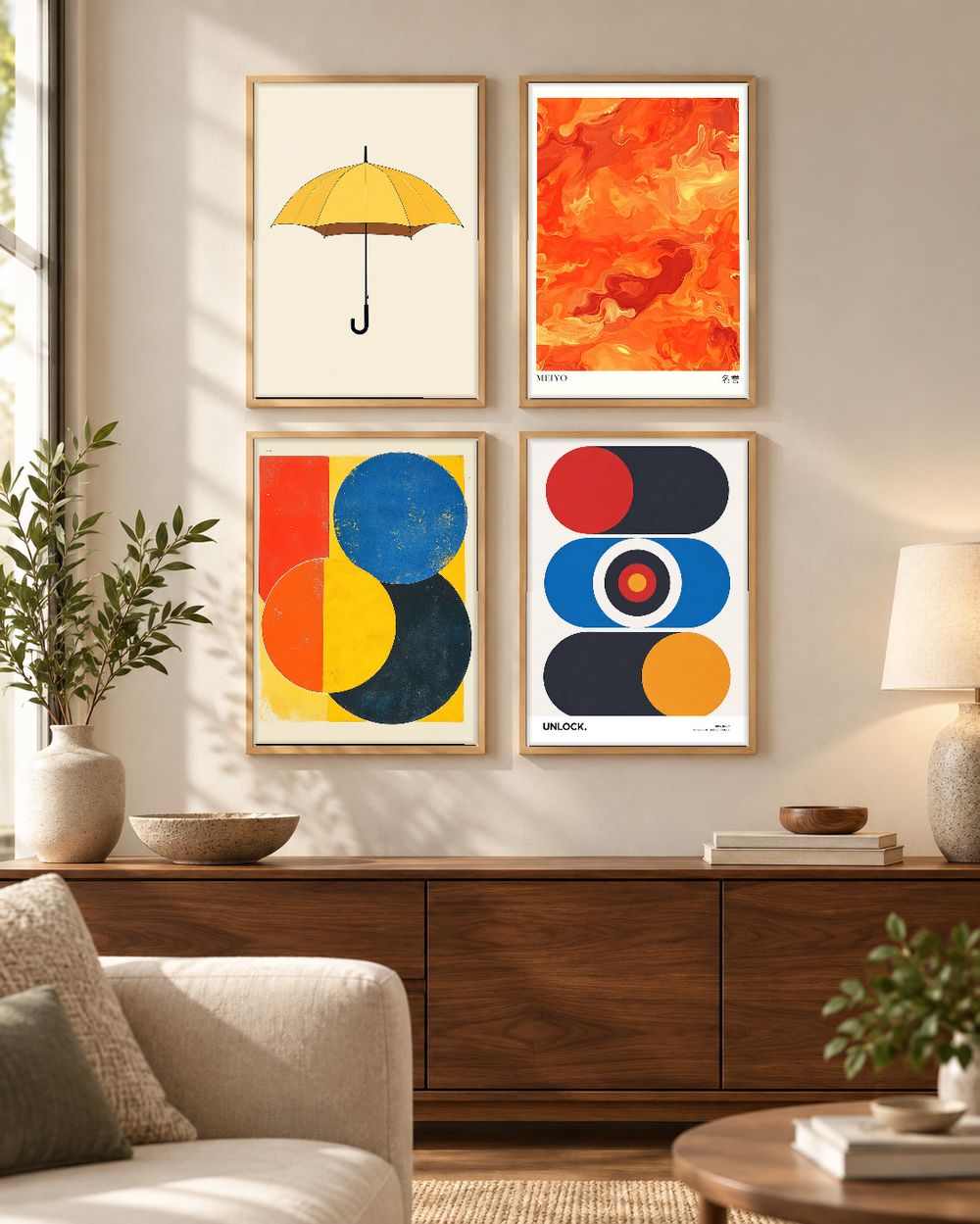 Set de 4 cuadros decorativos que combinan