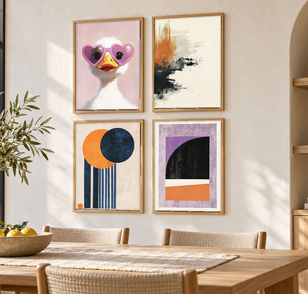 Set de 4 cuadros decorativos que combinan
