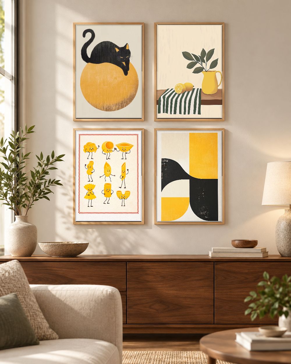 Set de 4 cuadros decorativos que combinan