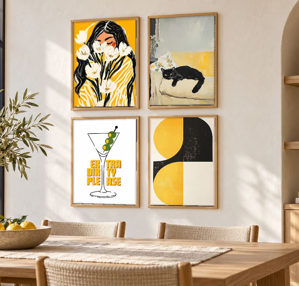 Set de 4 cuadros decorativos que combinan