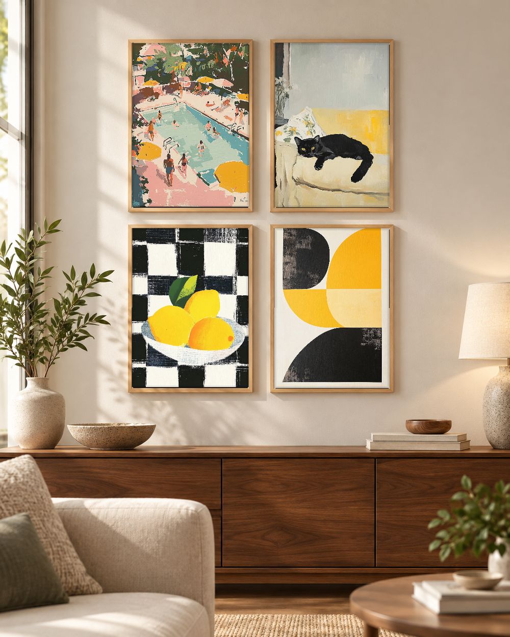 Set de 4 cuadros decorativos que combinan